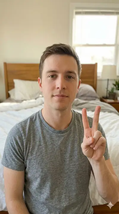 ZzZlapp gesture mission — peace sign, 3 of 5 completed